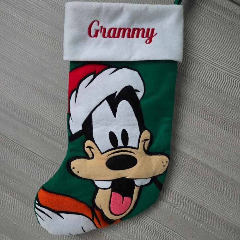 Disney Goofy Christmas Stocking Vtg 90s Grammy Grandma Granny Core Holiday Decor